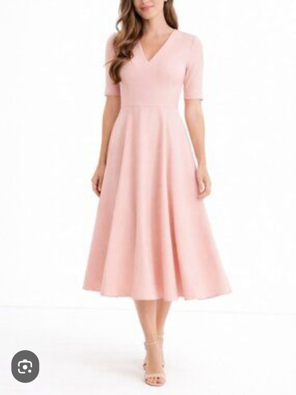 GAL MEETS GLAM Mauve Edith City Crepe Fit & Flare Midi Dress